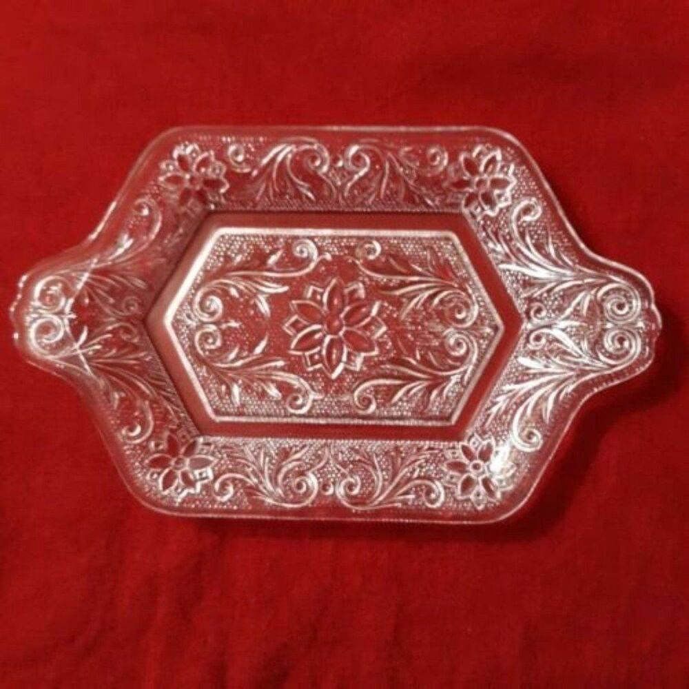 Indiana Glass Clear Sandwich Undertray for Diamond Creamer Sugar Bowl